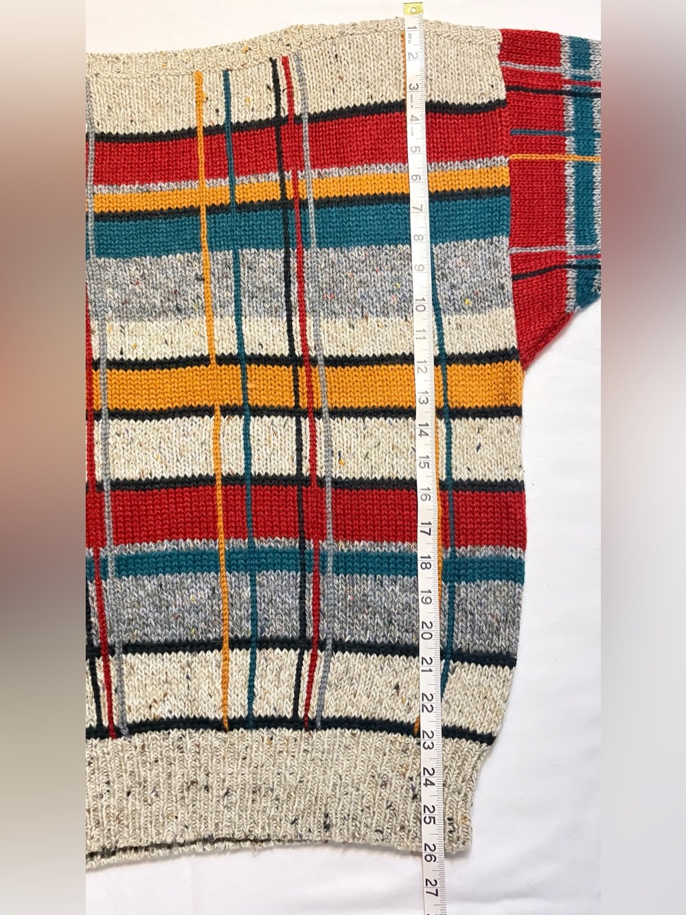 Vintage 90s Lizsport Liz Claiborne Plaid Knit Pullover Sweater Size L 90s Grunge - Picture 6 of 8